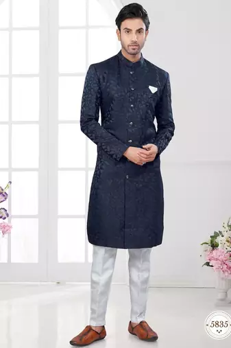 Havy nwabi indowestern sherwani set with fancy button (nawabi)
