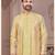 Havy open jacket style attached indowestern set with thread and stone work with potali botton
