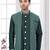 Open jacket with full embroidery work indowestern pajama set