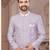 Full computer embroidery with silver thread sherwani set