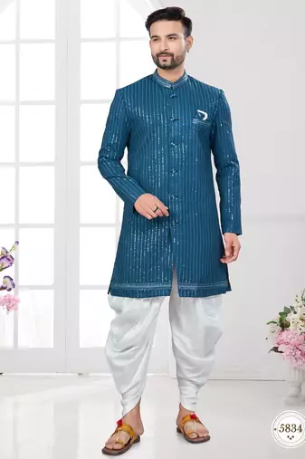 Full computer embroidery with sequence work all over sherwani