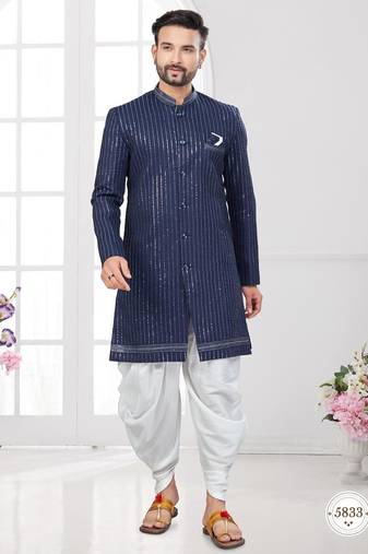 Full computer embroidery with sequence work all over sherwani