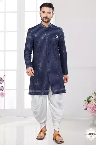Full computer embroidery with sequence work all over sherwani
