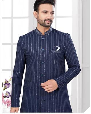 Full computer embroidery with sequence work all over sherwani 2