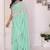 sea green Georgette Ruffle Style Ready To Wear Saree With Blouse Piece