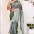 ready to wear beautiful designer jimmy choo ruffle saree decorated by sequence lace and unstitched blouse piece