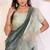 Beautiful Designer Jimmy Choo Ruffle Ready To Wear Saree Decorated By Sequence Lace And Unstitched Blouse Piece