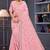 Pink sequin embroidered georgette designer saree