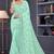 Sea green sequin embroidered georgette designer saree