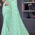 Sea green sequin embroidered georgette designer saree