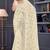 Off white sequin embroidered georgette designer saree