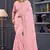 Pink sequin embroidered georgette designer saree