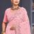 Pink sequin embroidered georgette designer saree