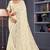 Off white sequin embroidered georgette designer saree