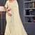 Off white sequin embroidered georgette designer saree