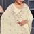 Off white sequin embroidered georgette designer saree