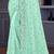 Sea green sequin embroidered georgette designer saree