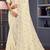 Off white sequin embroidered georgette designer saree