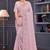 Lavender sequin embroidered georgette designer saree