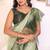 pista Jimmy Choo Ruffle Ready To Wear Saree with Unstitched Blouse