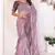 ready to wear purple jimmy choo ruffle saree with unstitched blouse