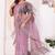 purple Jimmy Choo Ruffle Ready To Wear Saree with Unstitched Blouse