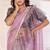 purple Jimmy Choo Ruffle Ready To Wear Saree with Unstitched Blouse