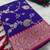 Violet soft silk blend saree with zari weaving meenakari design