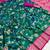 Sea green soft silk blend saree with zari weaving meenakari design