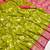 Parrot green soft silk blend saree with zari weaving meenakari design
