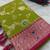 Parrot green soft silk blend saree with zari weaving meenakari design