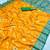 Yellow soft silk blend saree with zari weaving meenakari design