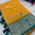 Yellow soft silk blend saree with zari weaving meenakari design