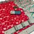 Red soft silk blend saree with zari weaving meenakari design