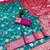 Sea green soft silk blend saree with zari weaving meenakari design