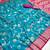 Sea green soft silk blend saree with zari weaving meenakari design