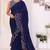 New Collection Georgette Ready To Wear Embroidery Ruffle Style Saree With Amazing Embroidery Blouse Piece