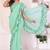 sea green Georgette Ready To Wear Embroidery Ruffle Style Saree With Blouse Piece