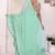 sea green Georgette Ready To Wear Embroidery Ruffle Style Saree With Blouse Piece