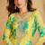 Yellow embroidery,sequins work & digital printed chinnon straight palazzo suit-free size stitching (size upto 42")