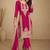 Pink embroidery & sequins work chinnon straight pant suit-free size stitching (size upto 42")