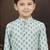Green rayon degital printed kurta and silk dupion pajama for kids