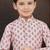 Pink rayon degital printed kurta and silk dupion pajama for kids