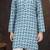 Blue rayon degital printed kurta and silk dupion pajama for kids