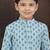 Blue rayon degital printed kurta and silk dupion pajama for kids