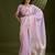 Lavender Color All Over Gota-patti Weaves Checks Work Tissue Linen Silk Saree 
