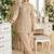 Pastel mauve embroidery, stone & beads work georgette straight pant suit - free size stitching (size upto 42")