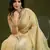 Light Yellow Color All Over Gota-patti Weaves Checks Work Tissue Linen Silk Saree 