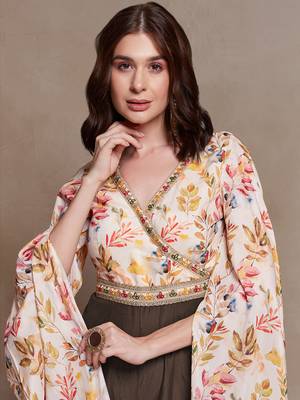 multi-color maslin jumpsuit with flared palazzo and cape sleeves 4