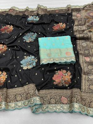 black dola silk blend saree  2